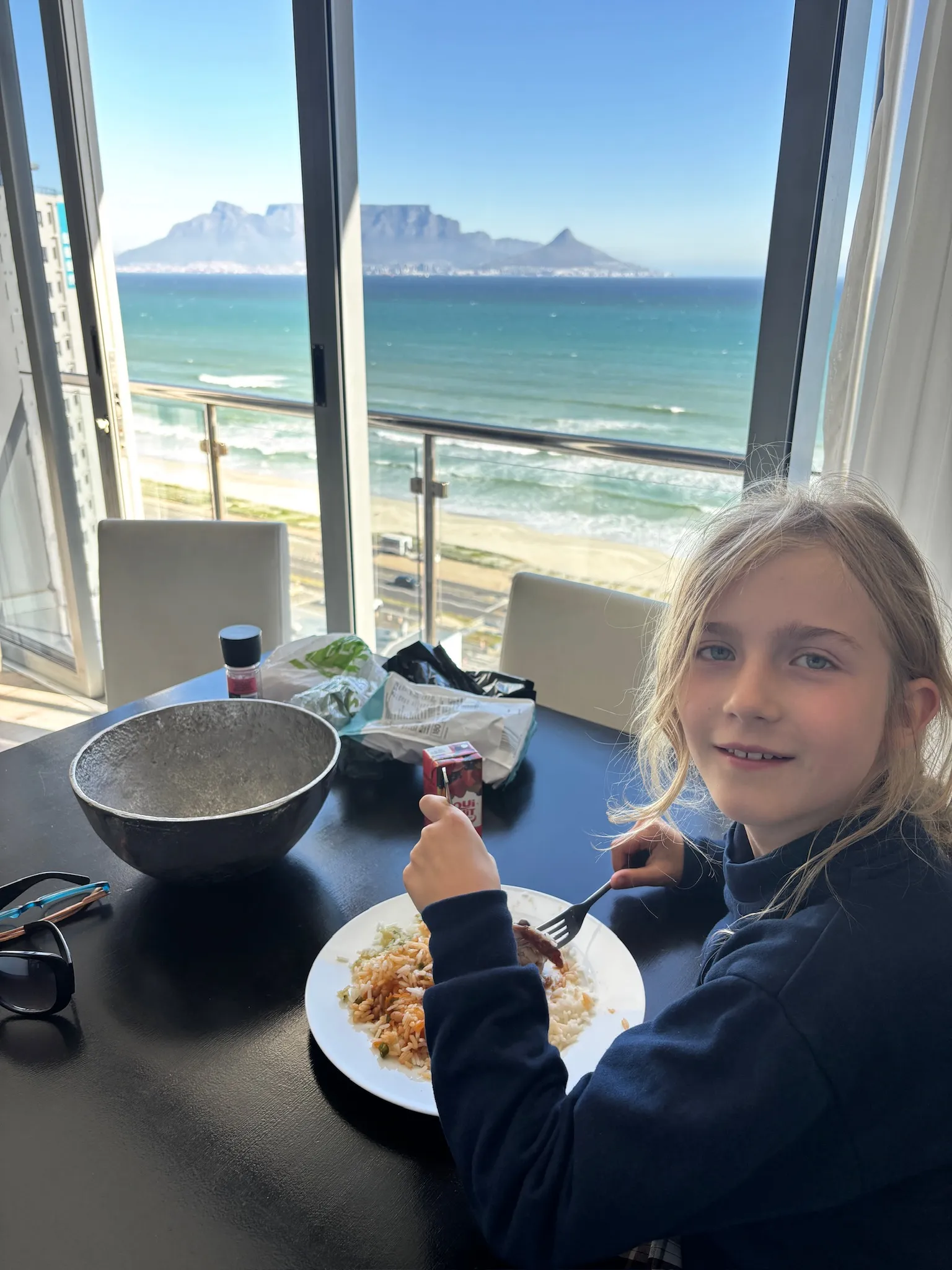 Blick aus dem Fenster auf den Tafelberg
